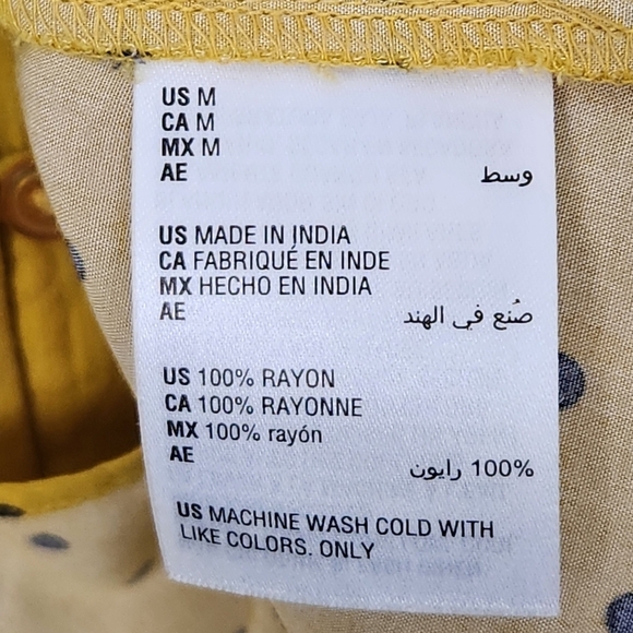 Morgan Taylor Women's Yellow/Black Polkadot Blouse Top Size M - Picture 8 of 10